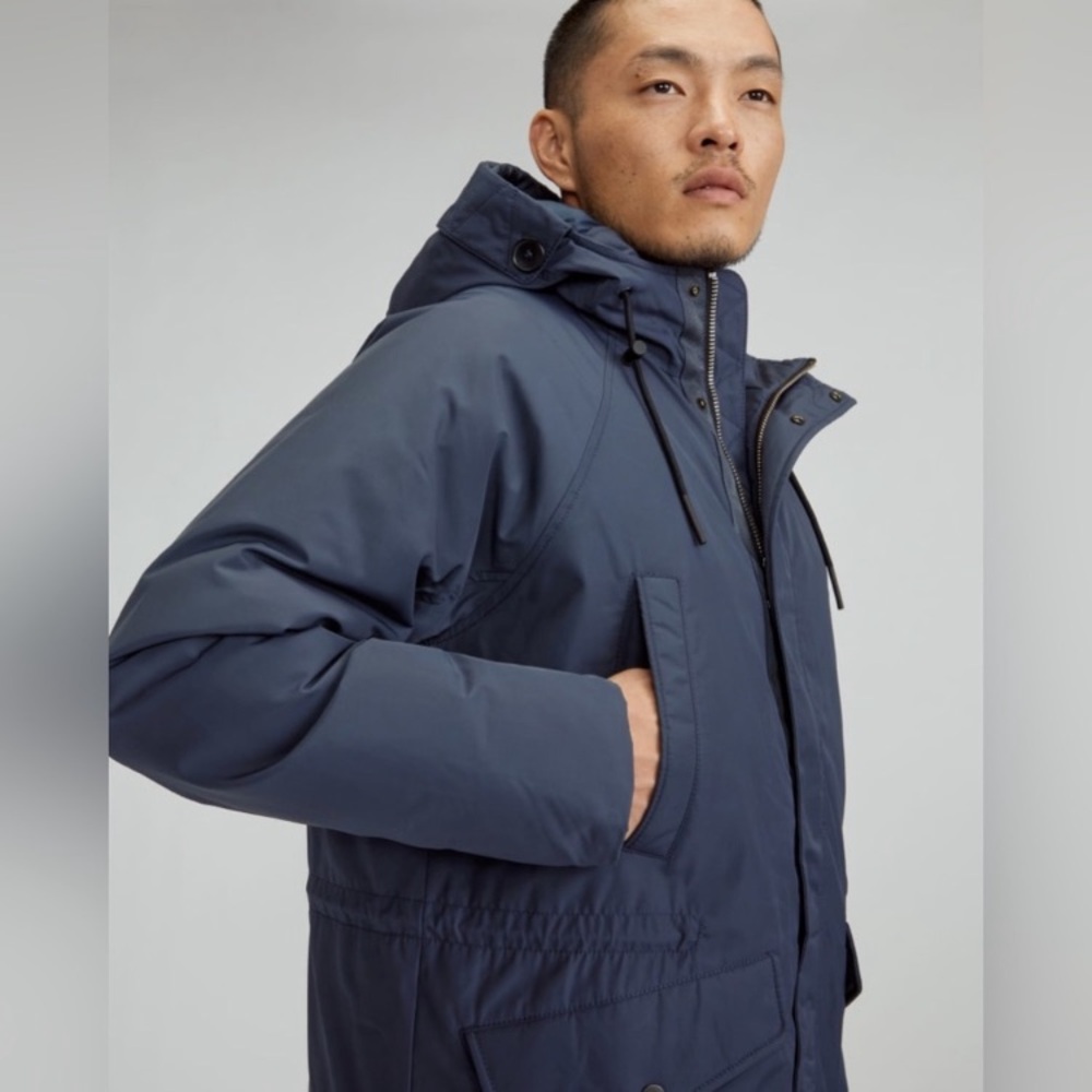 Everlane Men's reNew Parka Navy Hooded Puffer Coat almost new size S - Picture 5 of 6